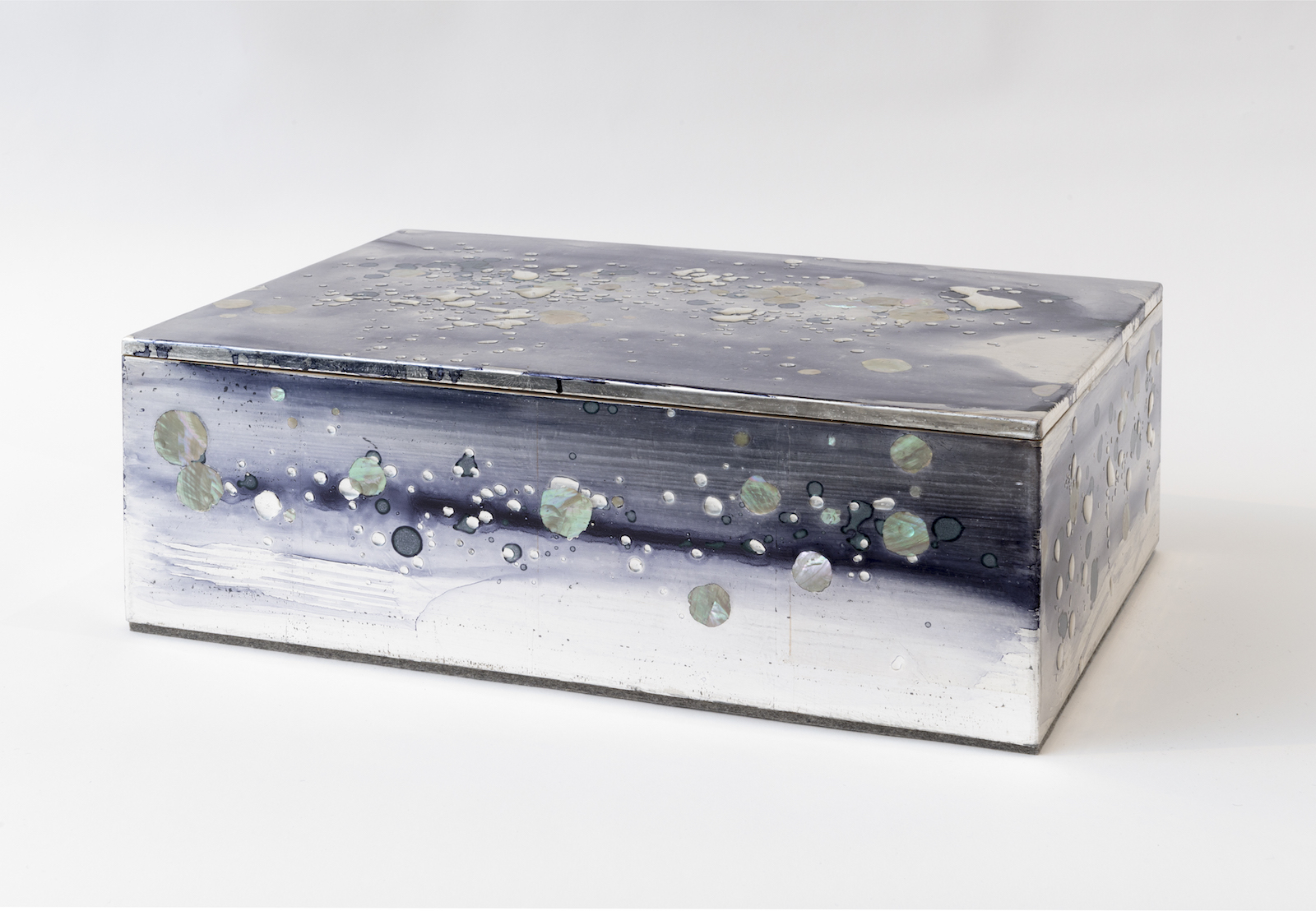 Untitled Silver Leaf and Mother of Pearl Box, 2016